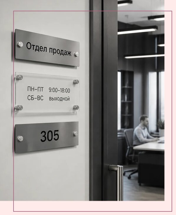 Офисные таблички на дверь в Волгодонске по цене от 5362 р. | Аванза-Вгн